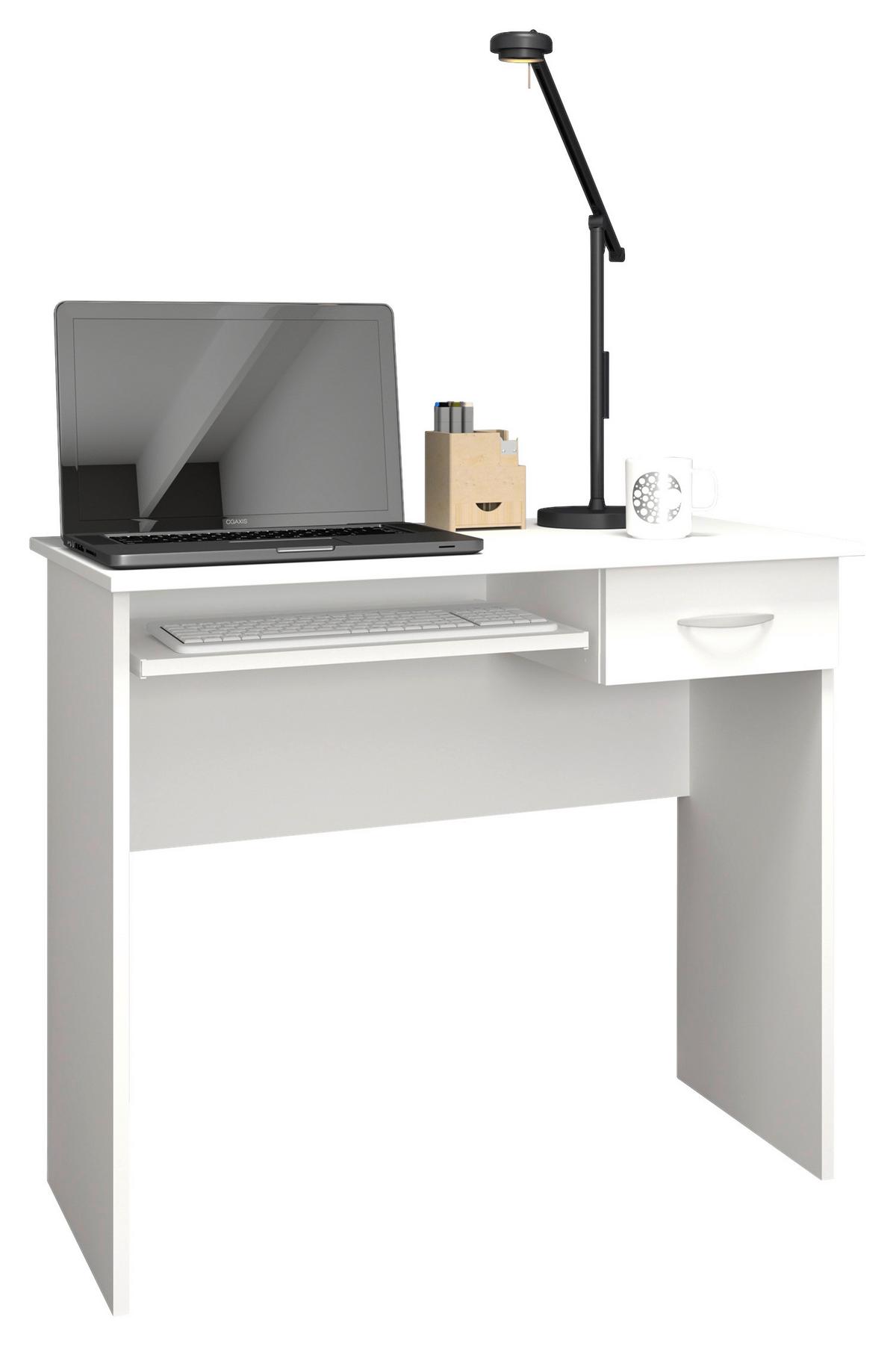 Schreibtisch B 50 Cm H 75 Cm Arusa Weiß - Weiß, MODERN, Holzwerkstoff (85/50/75cm) - MID.YOU