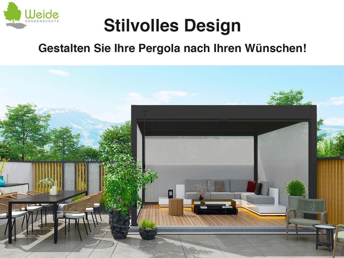 Pavillon-Rollo 265x235cm Wetterfest - Anthrazit, Basics, Textil/Metall (265/235/10cm) - WEIDE