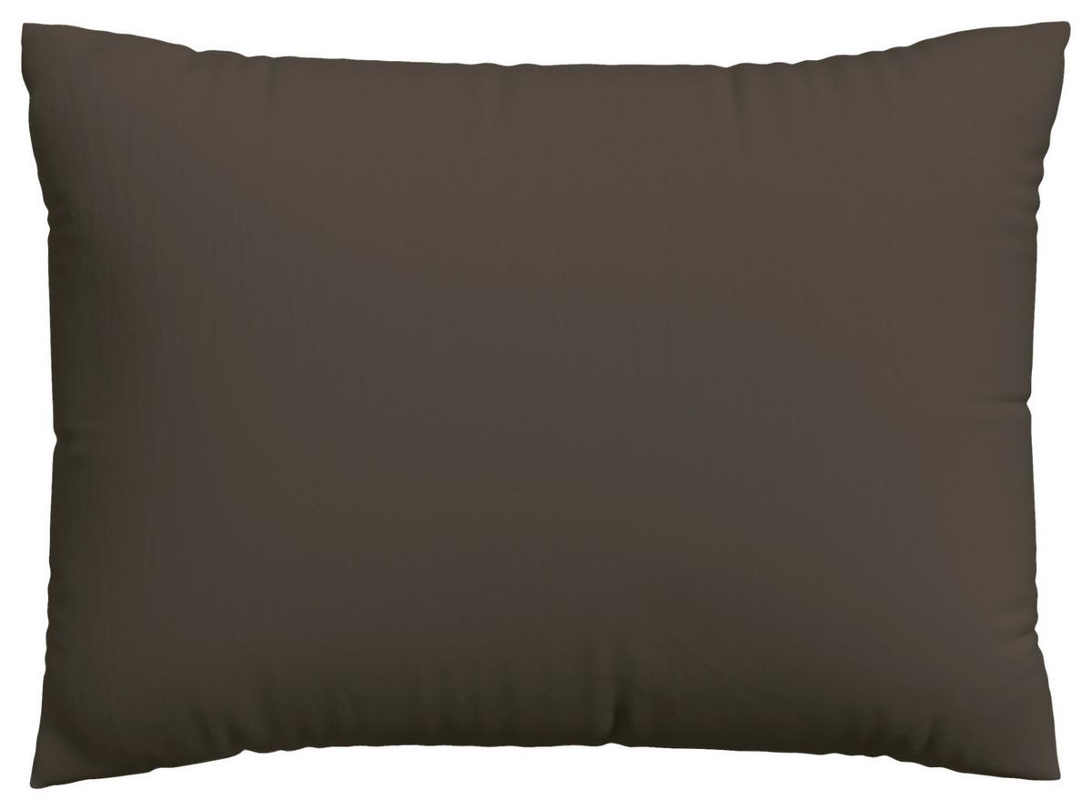 Kopfpolsterbezug Knitted Jersey - Dunkelbraun, Basics, Textil (70/90cm) - Schlafgut