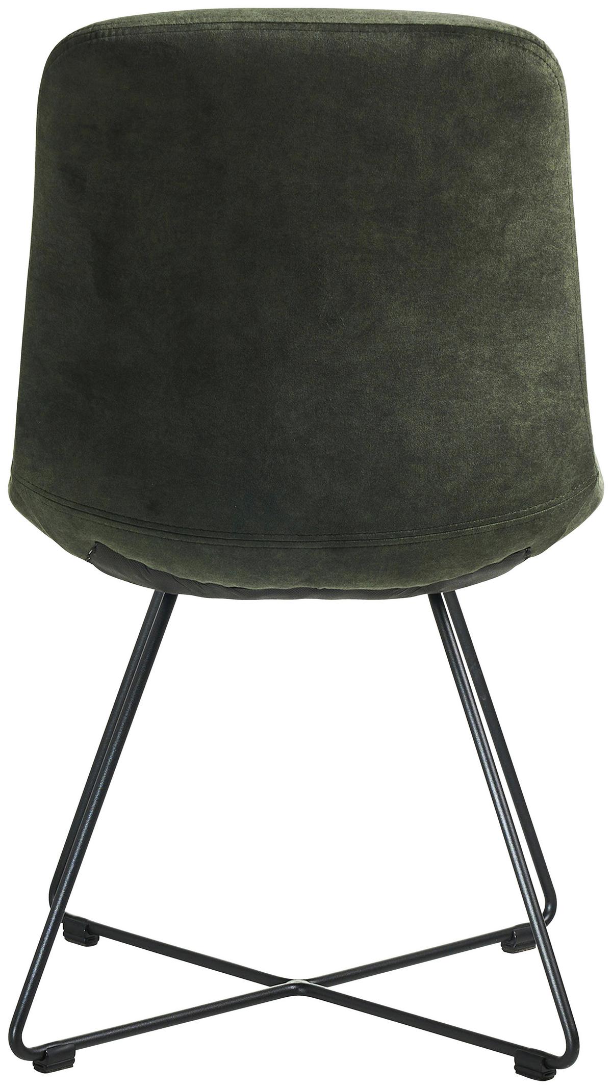 STOLIČKA CROSS-CH - čierna/lesná zelená, Basics, kov/textil (51/89/61cm) - Celina Home