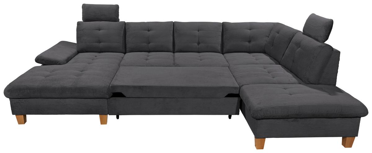 Wohnlandschaft Ascot Anthrazit U: 170x324x220 Cm - Eichefarben/Anthrazit, KONVENTIONELL, Textil (170/324/220cm) - MID.YOU