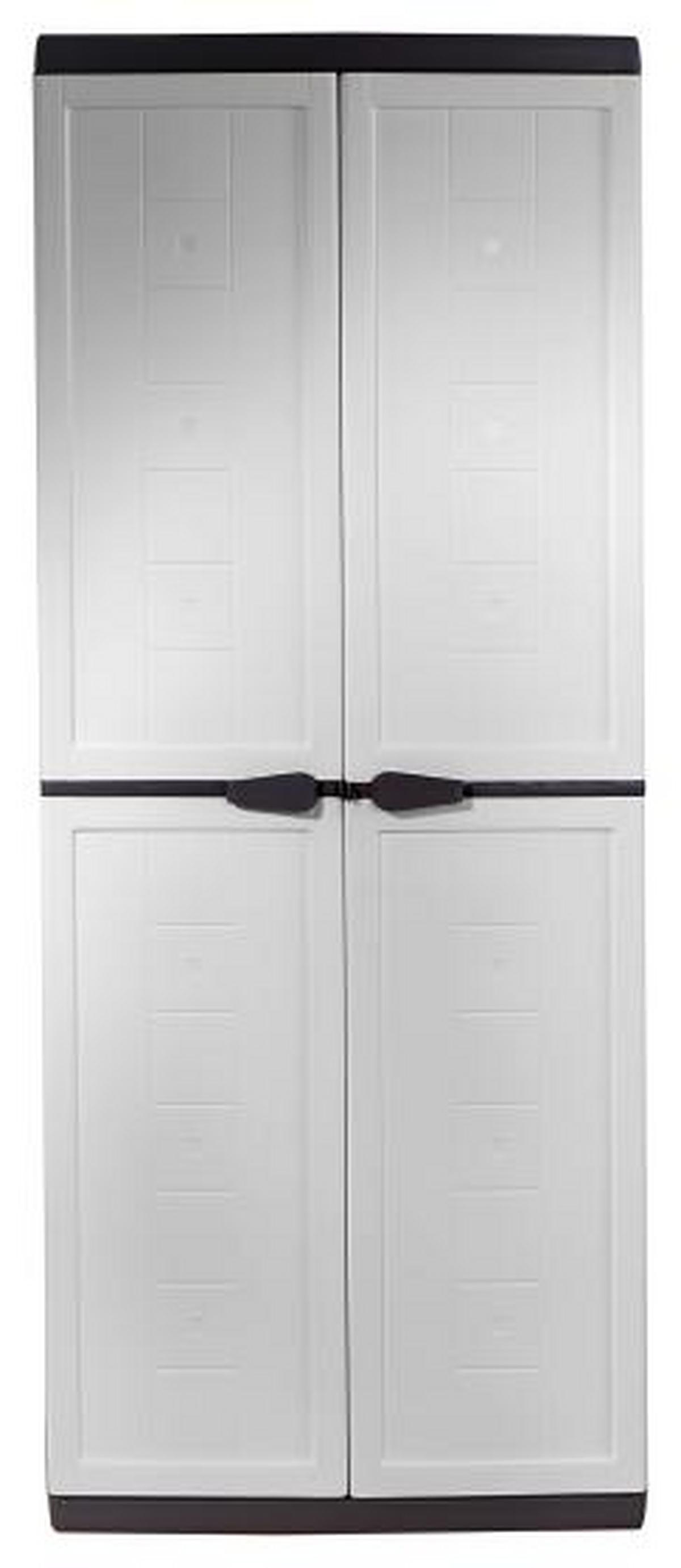 Skrinka na náradie JOLLY vysoká - bílá/antracitová, Basics, plast (68/166/39cm)