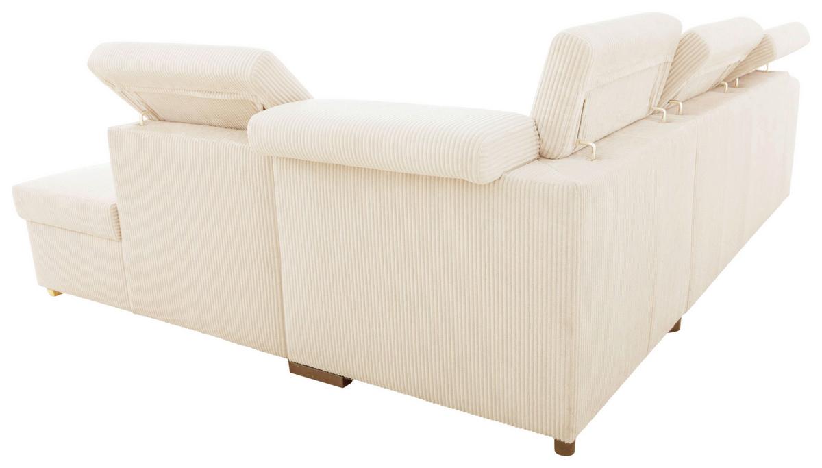 Ecksofa Sirius L creme, 267x218cm - Eichefarben/Creme, KONVENTIONELL, Holz/Holzwerkstoff (267/218cm)
