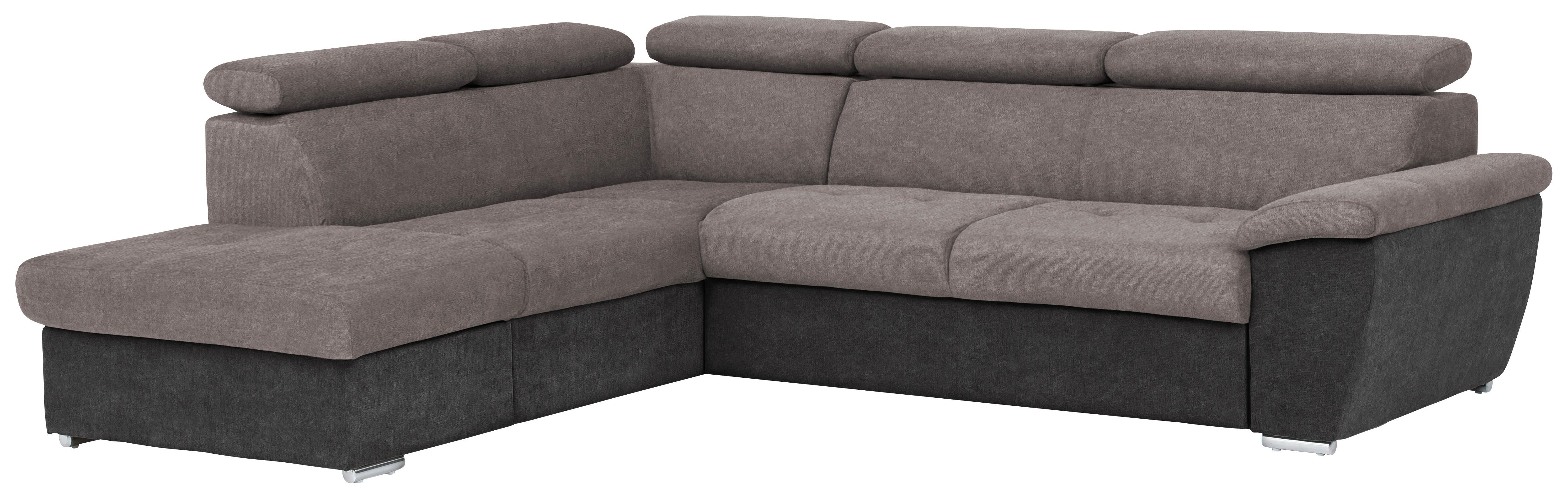 Ecksofa Mit Bettkasten Antero Kopfteile Verstellbar - Chromfarben/Schwarz, Design, Textil (216/262cm) - Livetastic