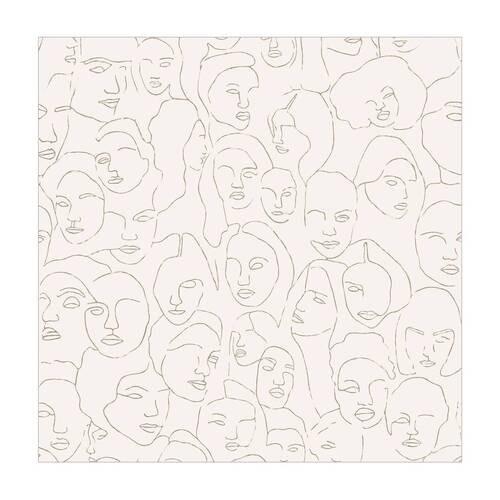 Fototapete Faces - Beige/Weiß, Trend, Papier/Kunststoff (150/280cm)