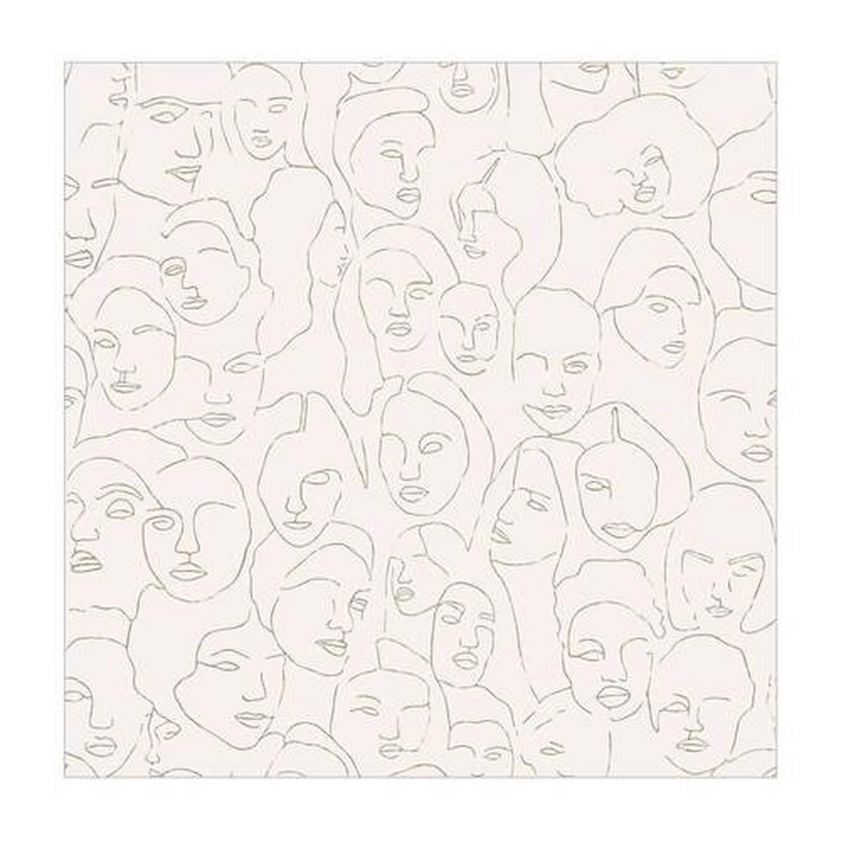 Fototapete Faces - Beige/Weiß, Trend, Papier/Kunststoff (150/280cm)
