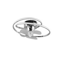 Deckenventilator Umea Chromfarben Transparent D:50cm - Chromfarben/Transparent, Design, Kunststoff/Metall (50/20cm)