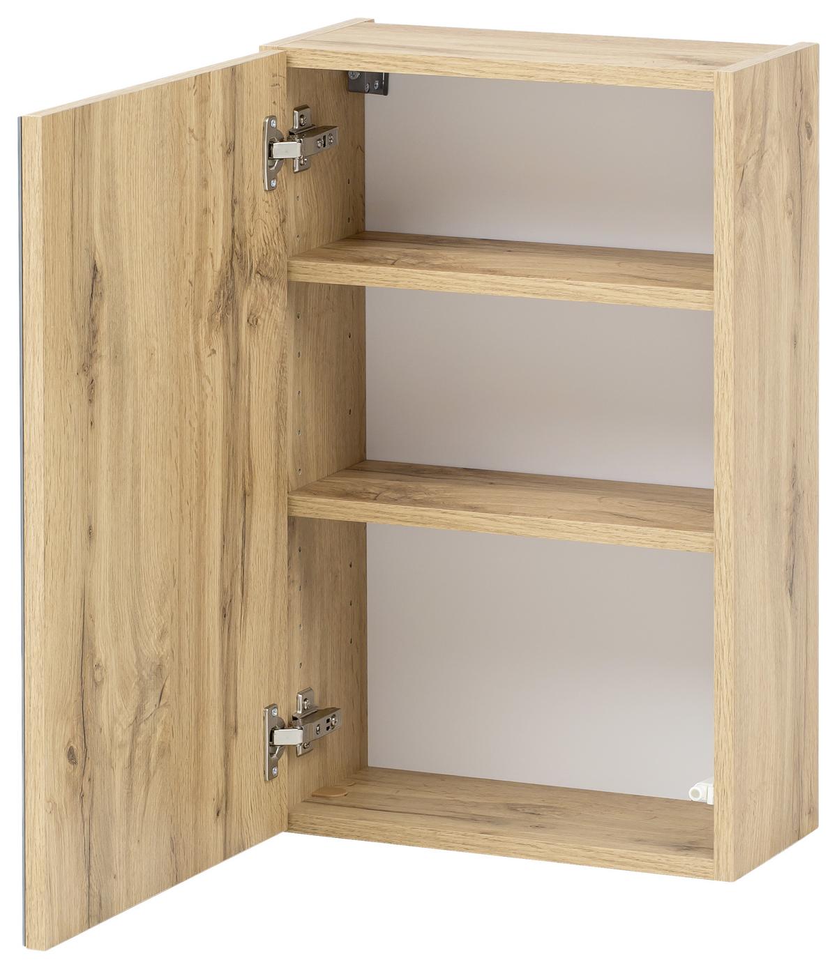 Badmöbel-set 6-tlg. Inkl. Led Helsinki, Grau/eiche - Eichefarben/Weiß, KONVENTIONELL, Glas/Holzwerkstoff (160cm) - Held