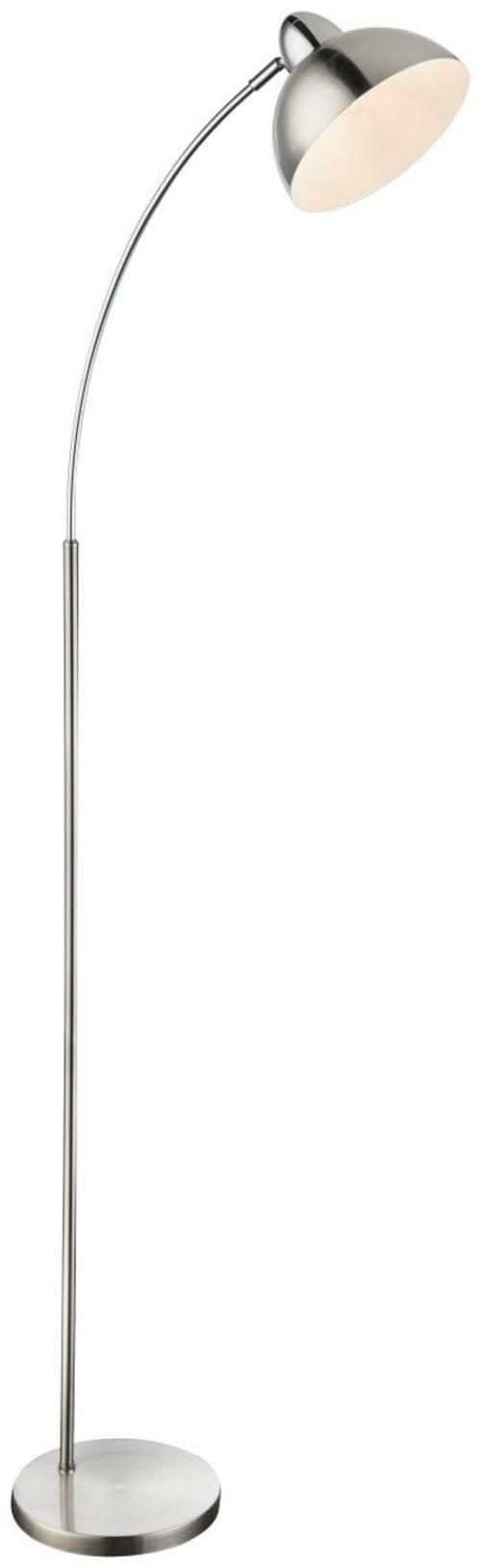 Stehlampe Leana Nickelfarben/weiß, Metall - Weiß/Nickelfarben, Trend, Metall (50/23/155cm) - Globo