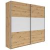 Schwebetürenschrank 218 cm Saturn Weiß Dekor - Eichefarben/Weiß, KONVENTIONELL, Holzwerkstoff (218/210/59cm)
