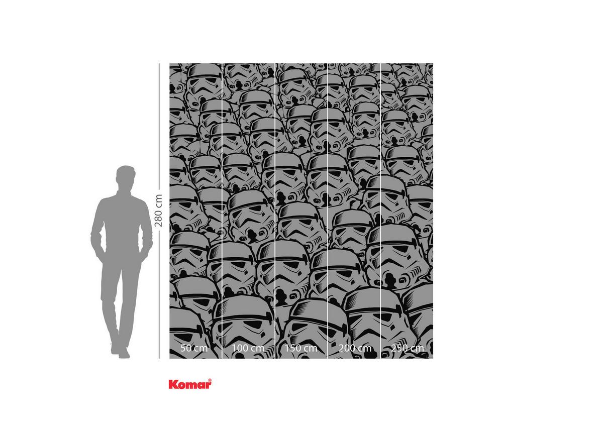 Fototapete Star Wars Stormtrooper Swarm - Schwarz/Weiß, Trend, Textil (250/280cm)