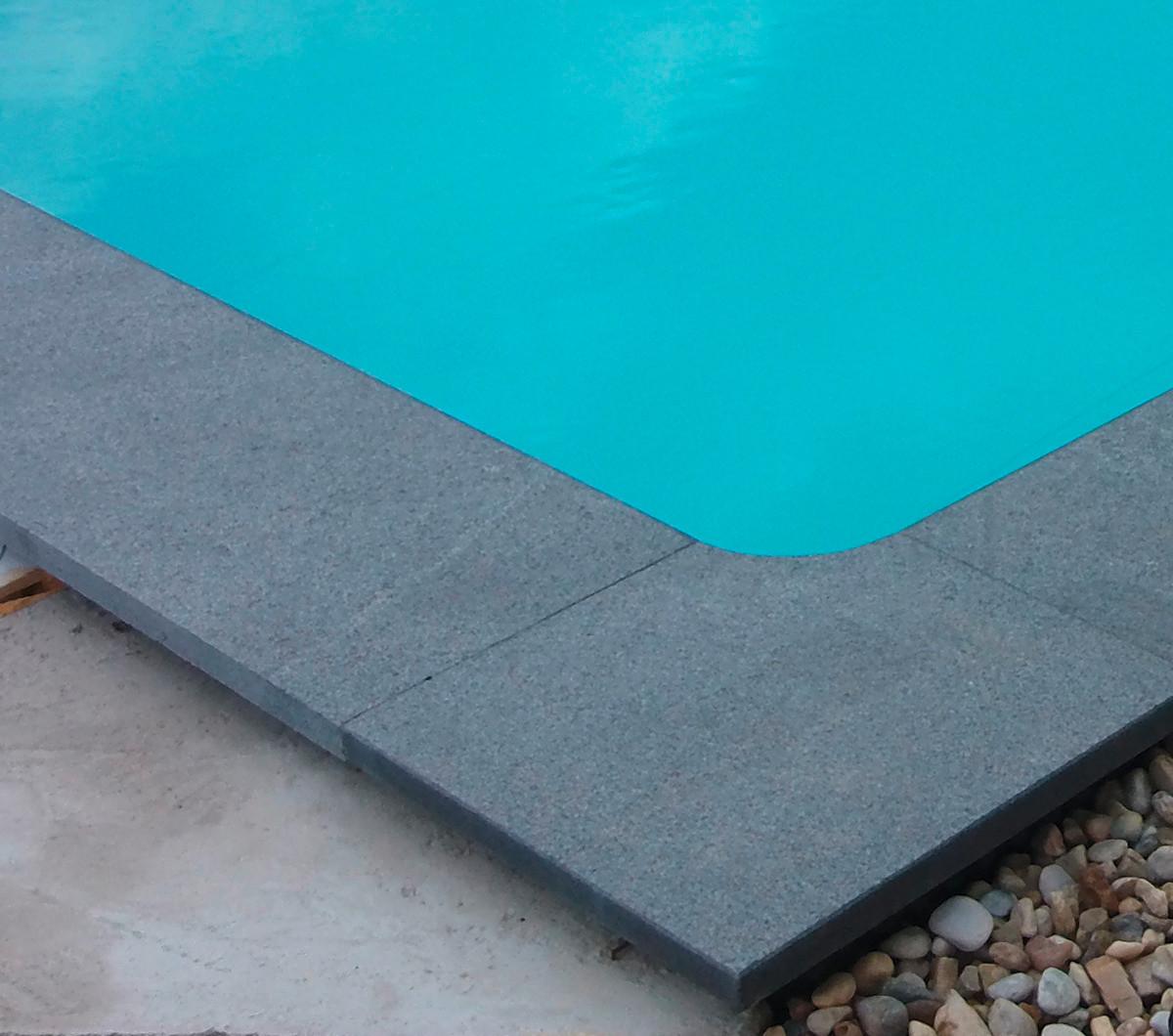 Poolumrandung Granit Grau Bxl: 4x8 M, Rutschfest - Dunkelgrau, Basics, Naturmaterialien (400/800cm)