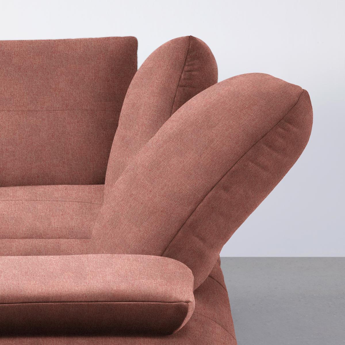 Rohová sedačka TRENDY, pravá, starorůžová - starorůžová/černá, Moderní, kov/kompozitní dřevo (310/93/250cm) - Premium Living