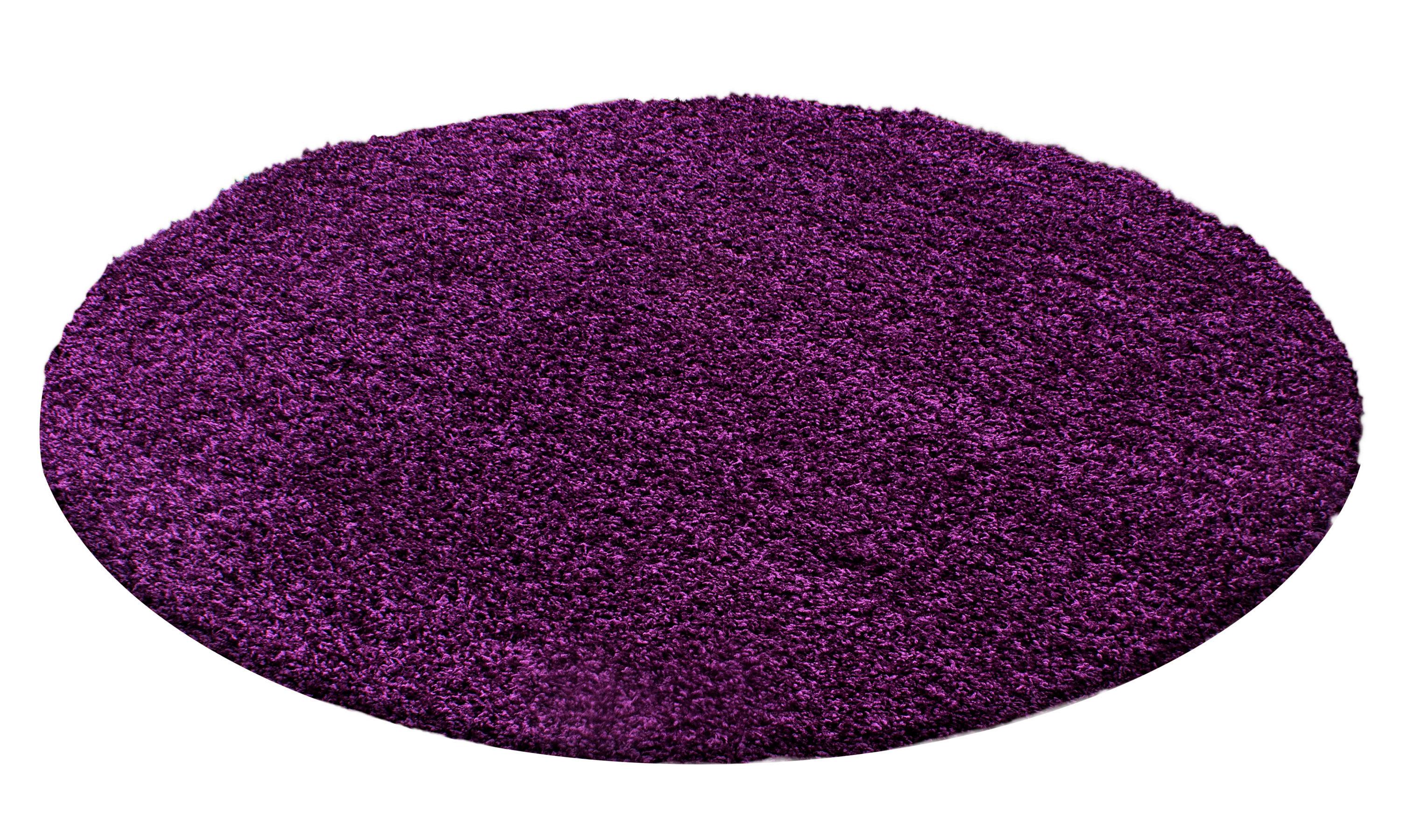 Hochflor Teppich Lila Life Rund Ø 80 Cm