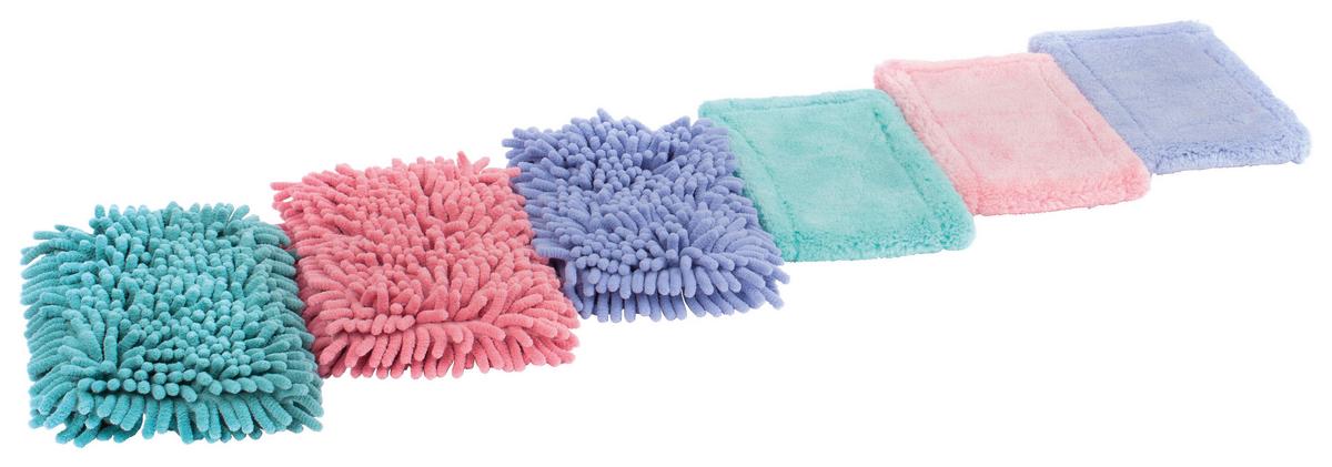 Bodentuch Clean Synthetikfaser Blau/Grün/Rosa 1 Stk. - Blau/Rosa, KONVENTIONELL, Textil (44/13cm) - Homezone