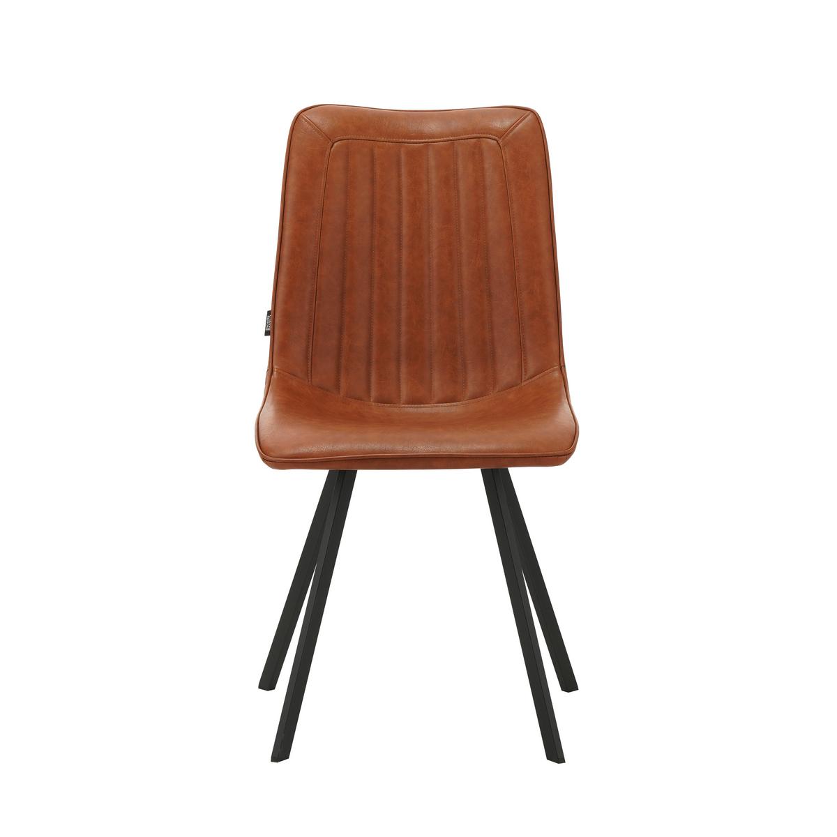 Stuhl-set Liano Cognac, B: 45,5 Cm - Cognac/Schwarz, MODERN, Textil/Metall (45,5/89,5/60cm) - MID.YOU