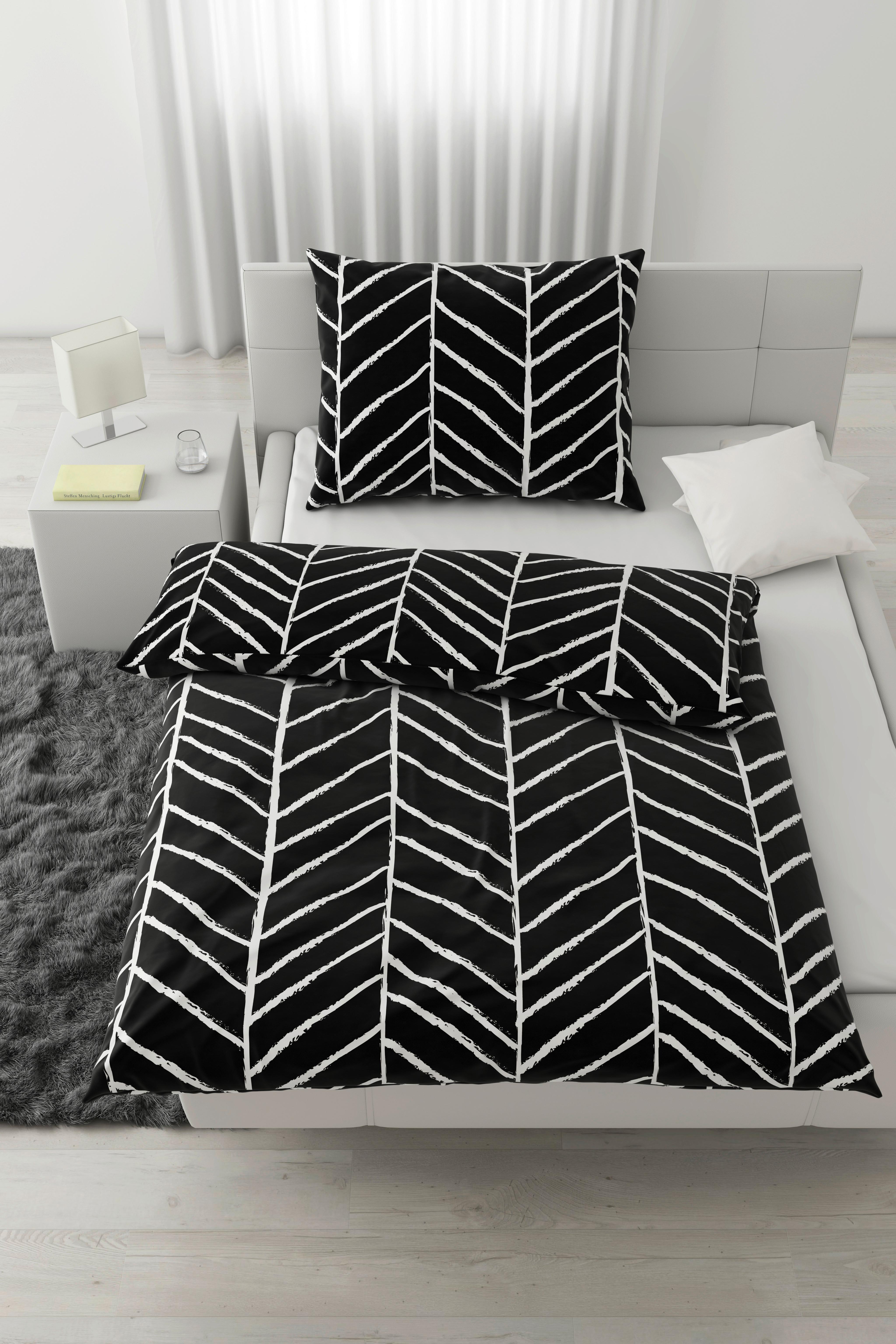 POVLEČENÍ Marble, 140/200cm, černá - černá, Konvenční, textil (140/200cm) - Modern Living