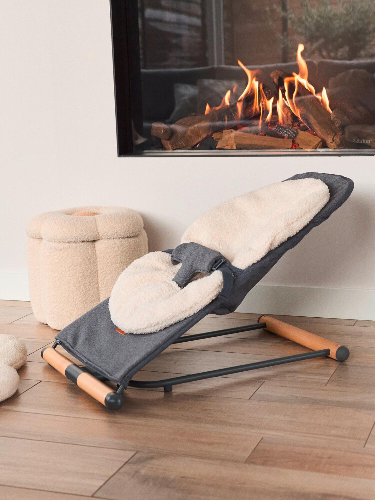Schaukelwippe Evolux Anthrazit, B: 64 cm - Anthrazit, KONVENTIONELL, Holz/Textil (64/47/65,5cm) - Childhome