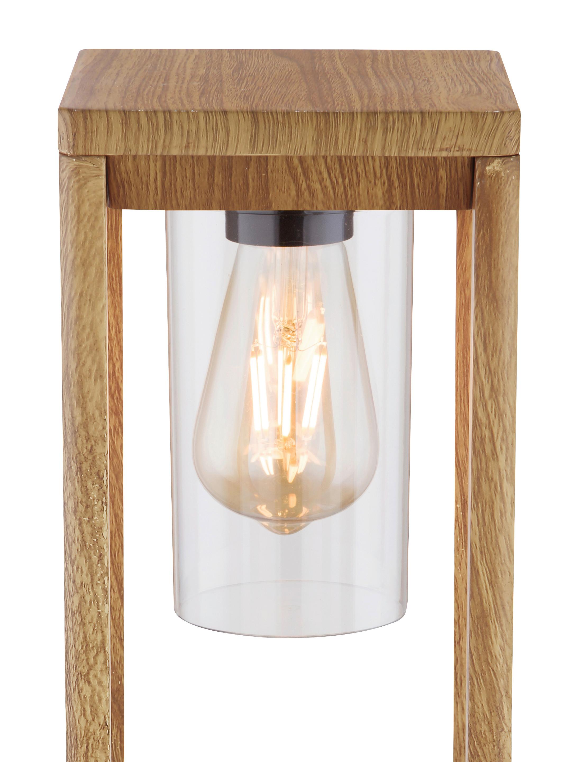 Außenleuchte Candela 15 Watt Aluminium - Klar/Naturfarben, Basics, Kunststoff/Metall (15/15/50cm) - Globo
