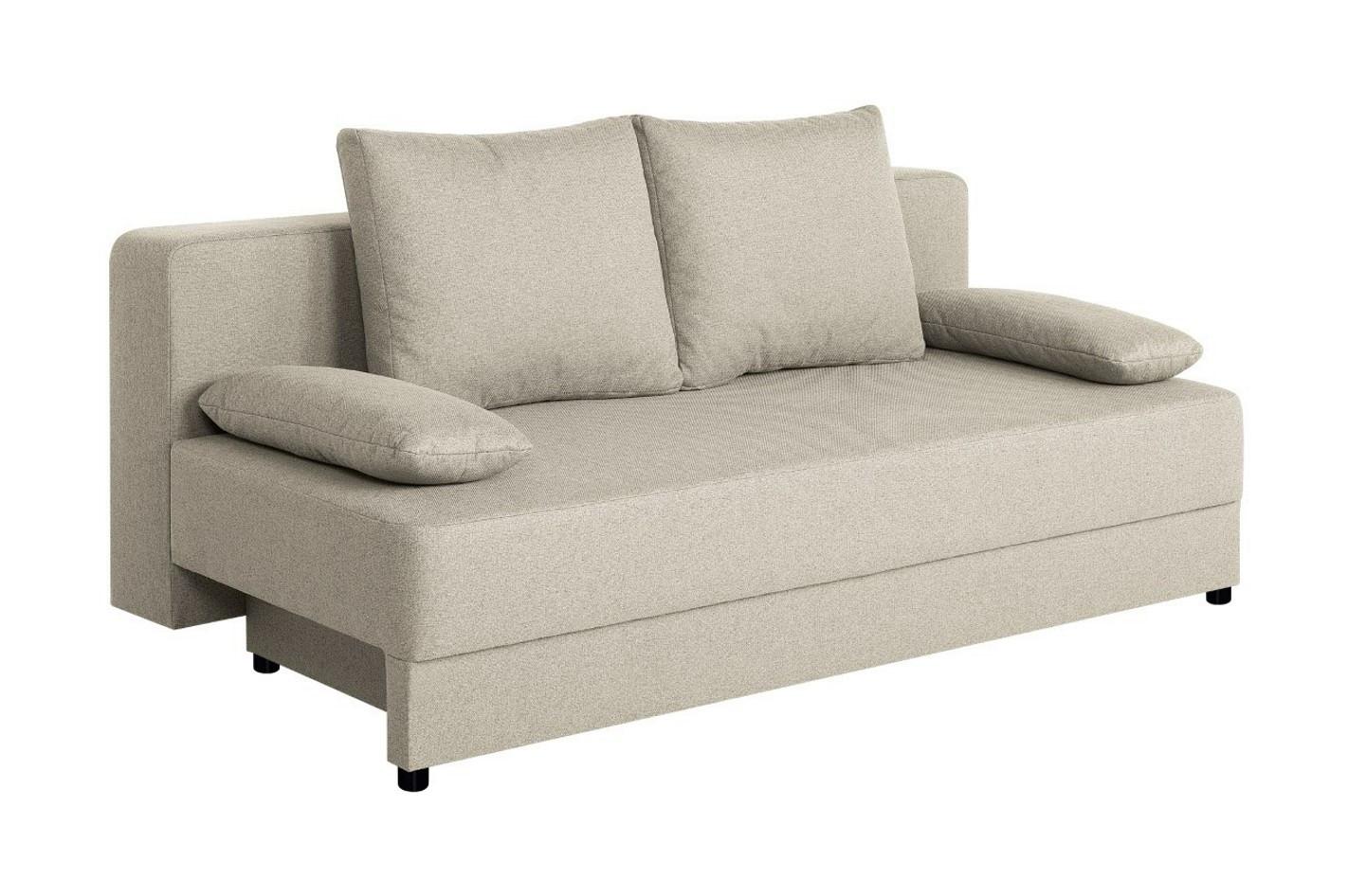 Pohovka LIA, béžová, s lůžkem a úložným prostorem - černá/béžová, Basics, kompozitní dřevo/textil (200/90/103cm)
