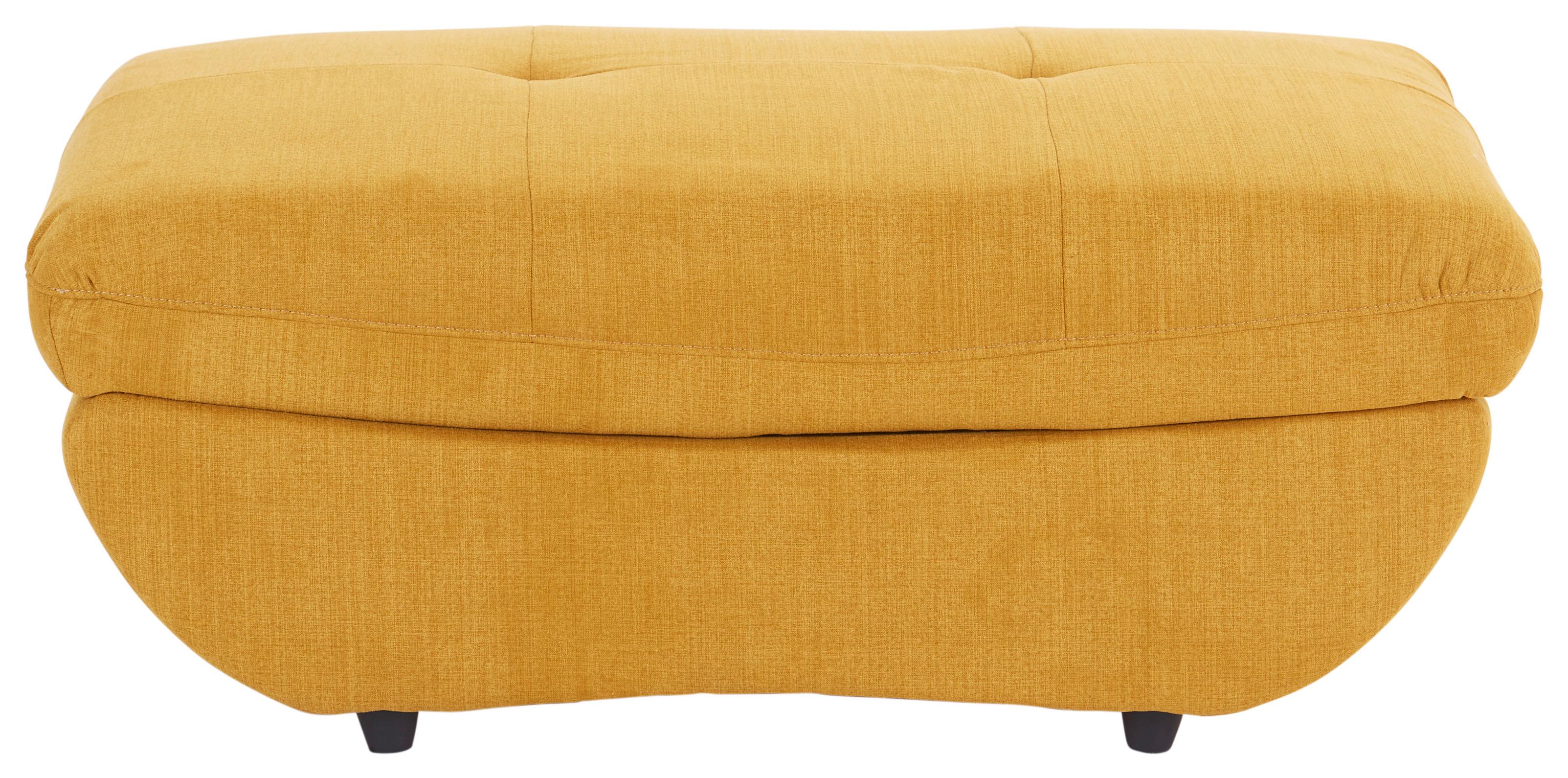 Hocker Park mit Stauraum Webstoff Currygelb H: 43 cm - Currygelb/Schwarz, MODERN, Textil (107/75cm) - Luca Bessoni