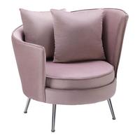 Křeslo Cherie růžová - růžová/barvy chromu, Moderní, kov/textil (87/84/85cm) - Bessagi Home