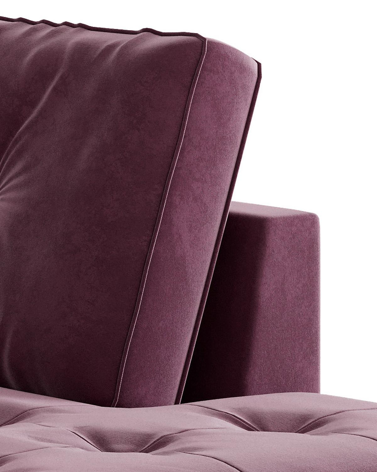 Ecksofa Scott - Edelstahlfarben/Weinrot, Design, Textil (205/259cm) - Livetastic