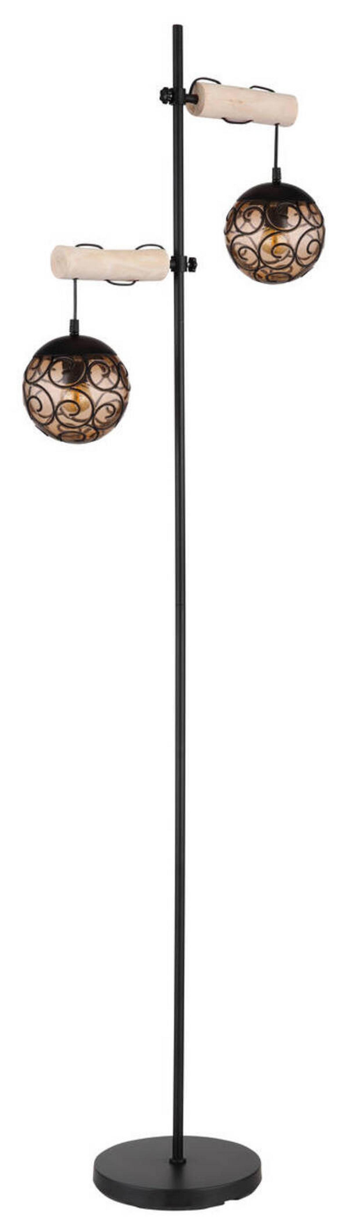 Stehleuchte 15660s - Bernsteinfarben/Schwarz, Design, Holz/Kunststoff (51/25/168cm) - Globo
