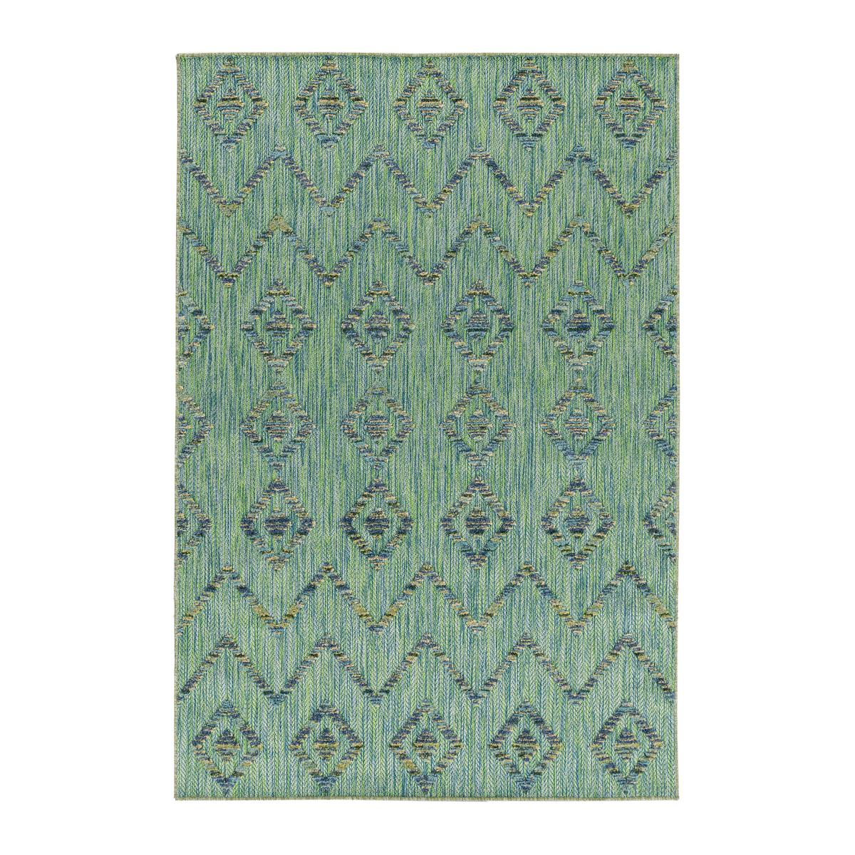 Flachwebteppich Bahama - Grün, Design, Textil (140/200cm) - Novel