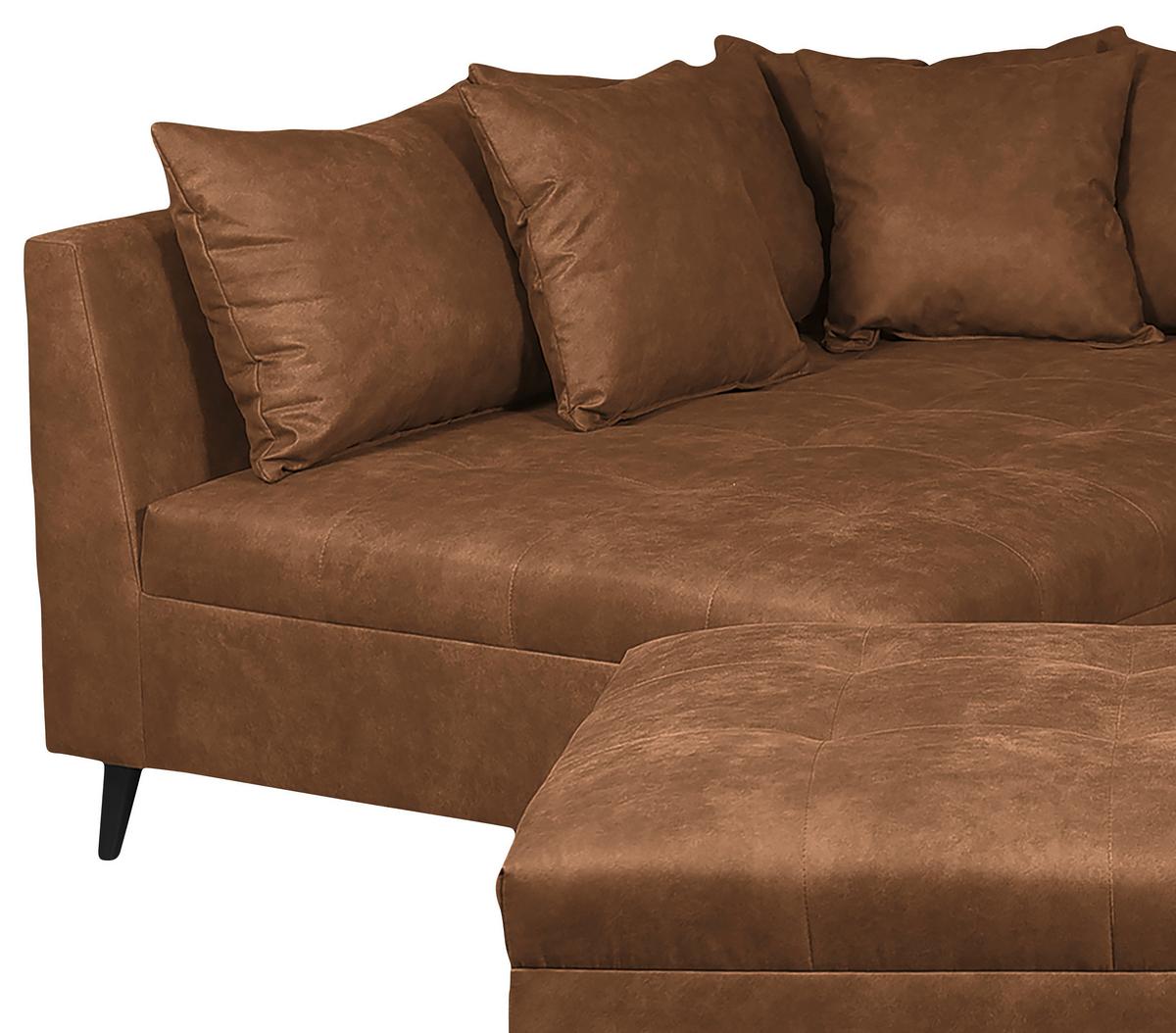 Ecksofa Pruno, Braun S: 174x247 Cm - Schwarz/Braun, Design, Textil (174/247cm) - MID.YOU