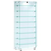 Vitrine Cenila Weiß B: 83 cm - Transparent/Schwarz, Design, Glas/Holzwerkstoff (83/114/17cm) - MID.YOU