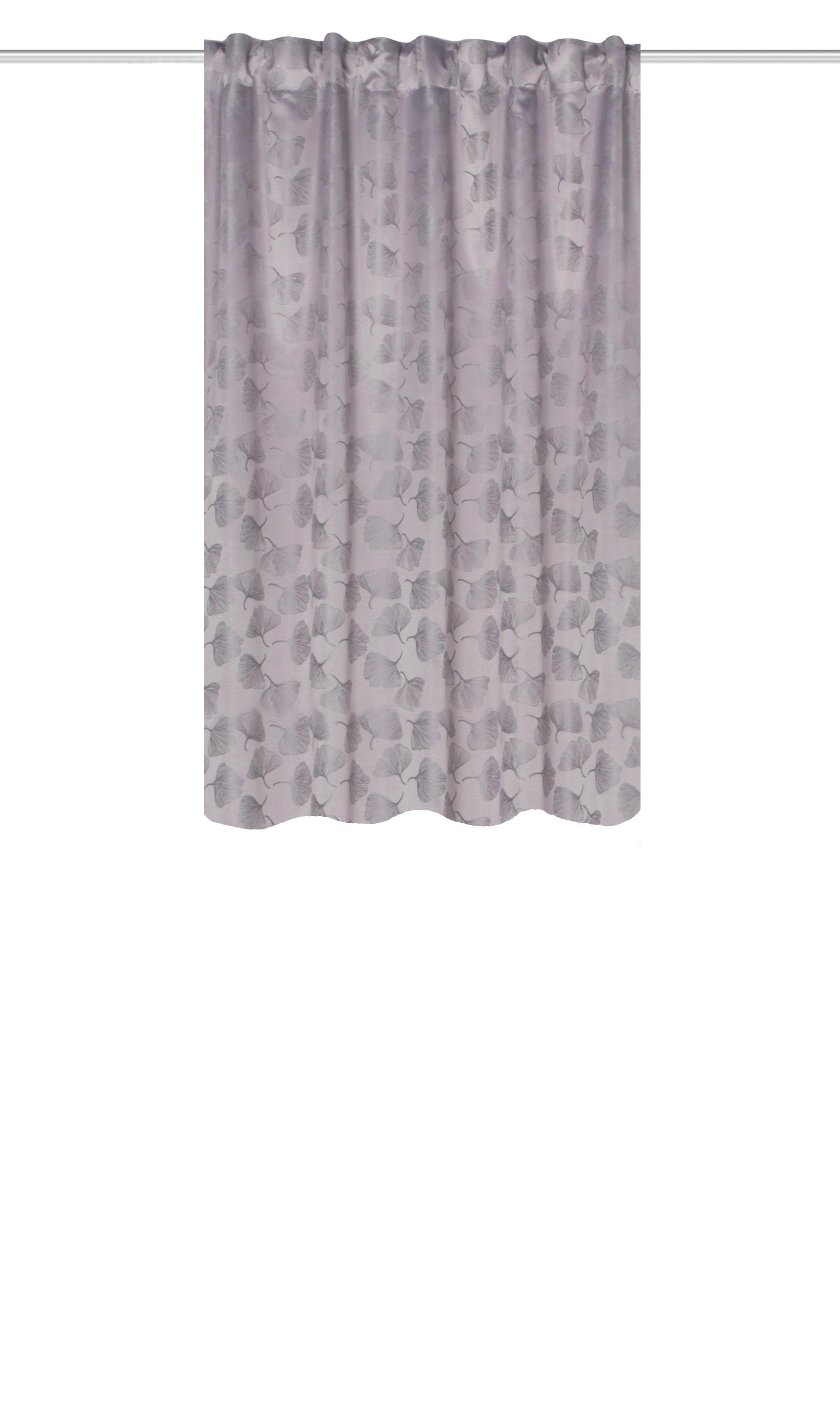 Fertigvorhang Gingko - Grau, Trend, Textil (135/145cm)