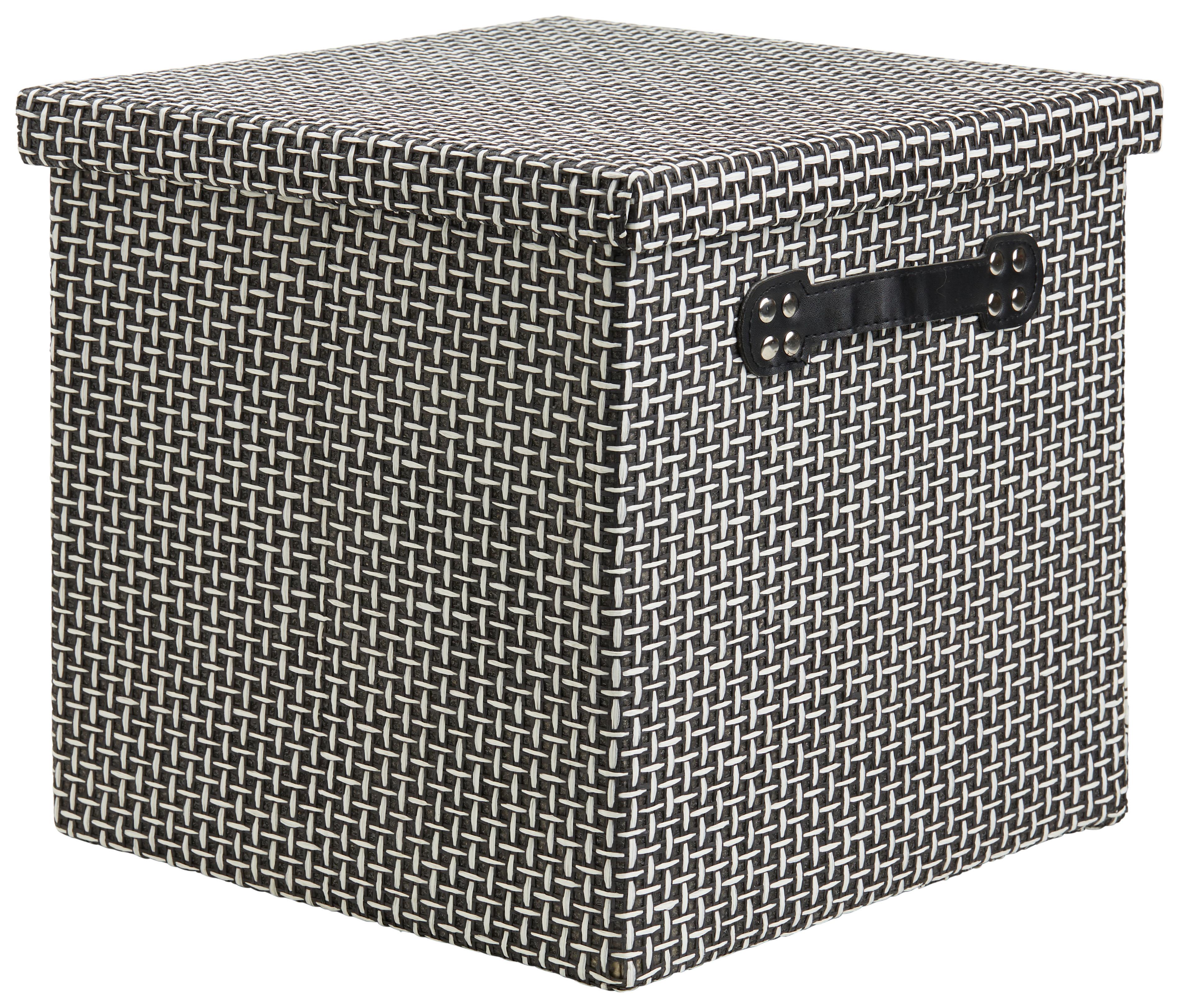 BOX S VEKOM FOLDABLE - čierna/biela, kartón/textil (29,5/28/30cm) - Mömax