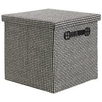 BOX S VÍKEM FOLDABLE - bílá/černá, karton/textil (29,5/28/30cm) - Mömax