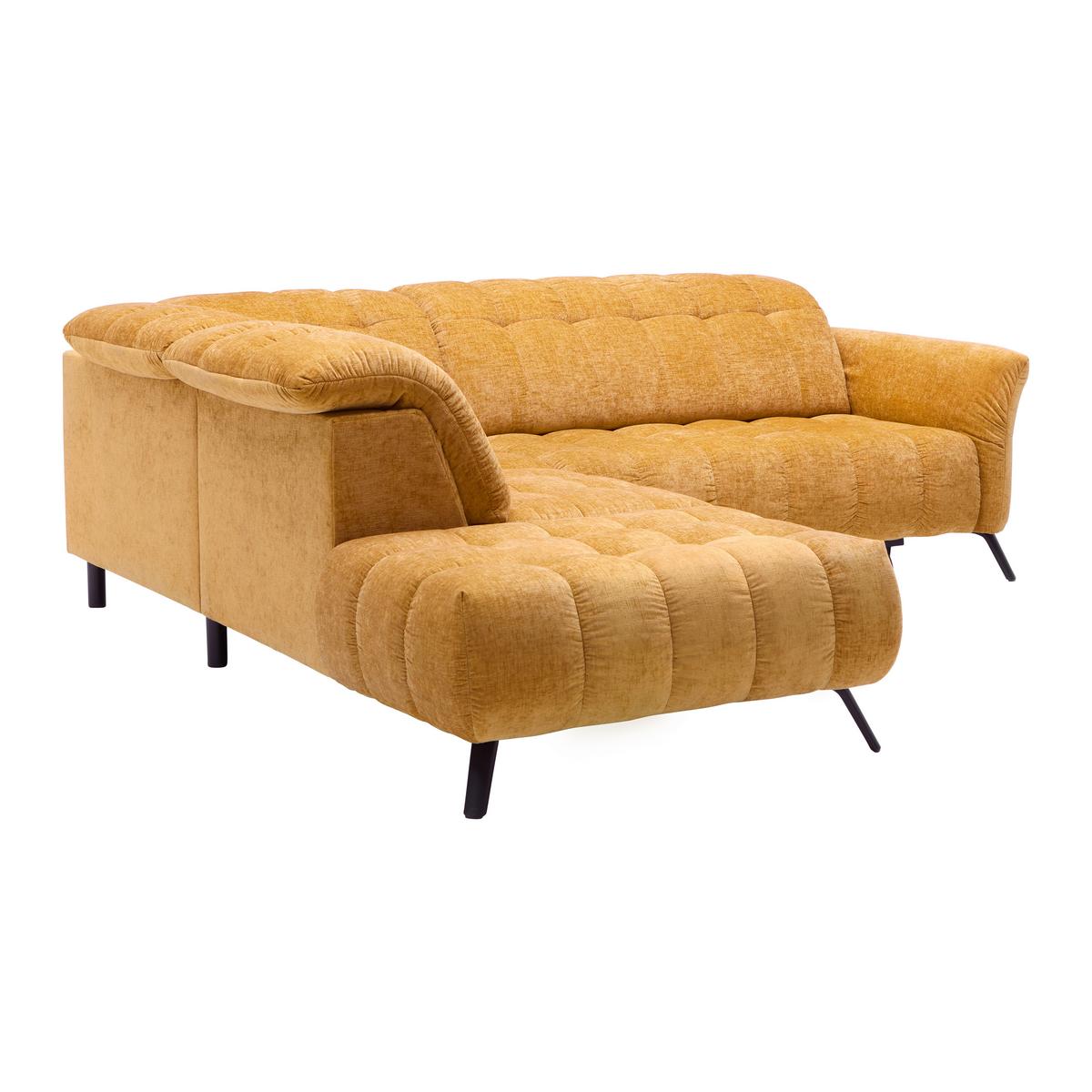 Rohová sedačka NEW YORK, levá, bronzová tkanina NILE - černá/bronzová, Moderní, kov/kompozitní dřevo (288/87-104/261cm) - Premium Living