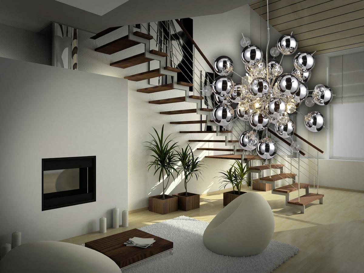Hängeleuchten Explosion H: 150 cm 10-Flammig - Chromfarben/Klar, Design, Glas/Metall (65/150cm) - Näve