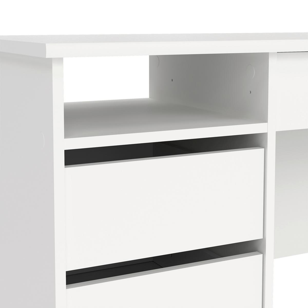 Schreibtisch Function Plus,weiß,l: 109,3 cm - Weiß, MODERN, Holzwerkstoff (109,3/48,5/75,6cm) - MID.YOU