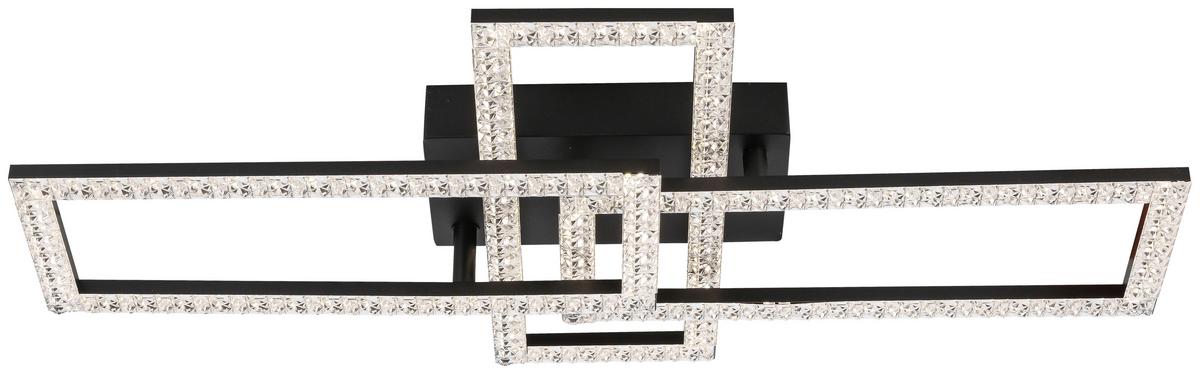 LED-Deckenleuchte Hana - Klar/Schwarz, MODERN, Kunststoff/Metall (62/34,3/9,05cm) - Luca Bessoni