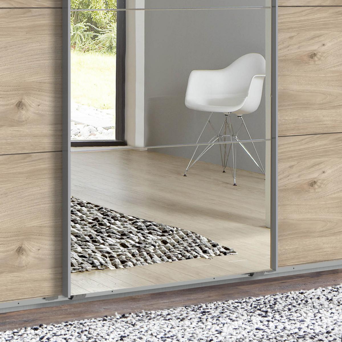 Schwebetürenschrank Mit Spiegel 270cm Erni Eiche Dekor - Eichefarben, Basics, Holzwerkstoff (270/210/65cm) - MID.YOU