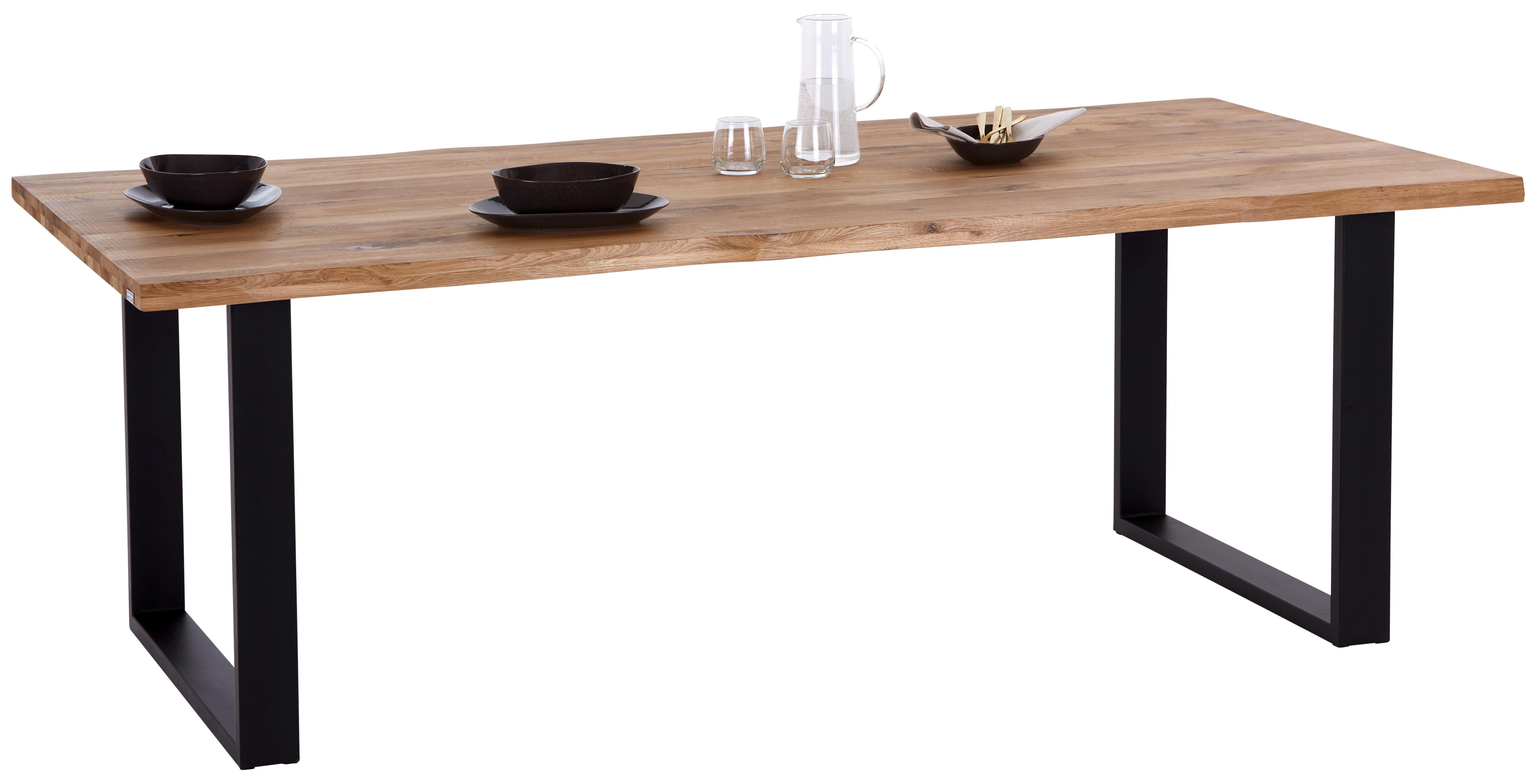 Esstisch Ondega 135x73 Cm Eiche - Schwarz/Naturfarben, KONVENTIONELL, Holz/Metall (220/75/100cm) - James Wood