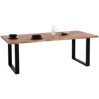 Étkezőasztal Wood 220 - natúr/fekete, Konventionell, fém/fa (220/75/100cm) - James Wood