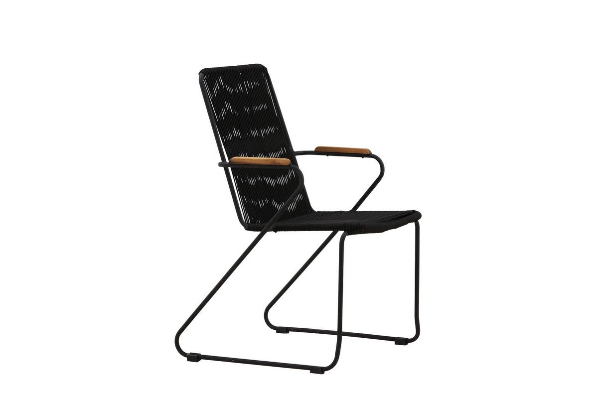 Gartensessel Bois Aluminium - Schwarz, KONVENTIONELL, Metall (55/82/51cm) - Gardenson