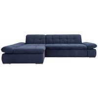Ecksofa Moric Dunkelblau Mikrofaser - Chromfarben/Dunkelblau, KONVENTIONELL, Textil (172/300cm) - MID.YOU
