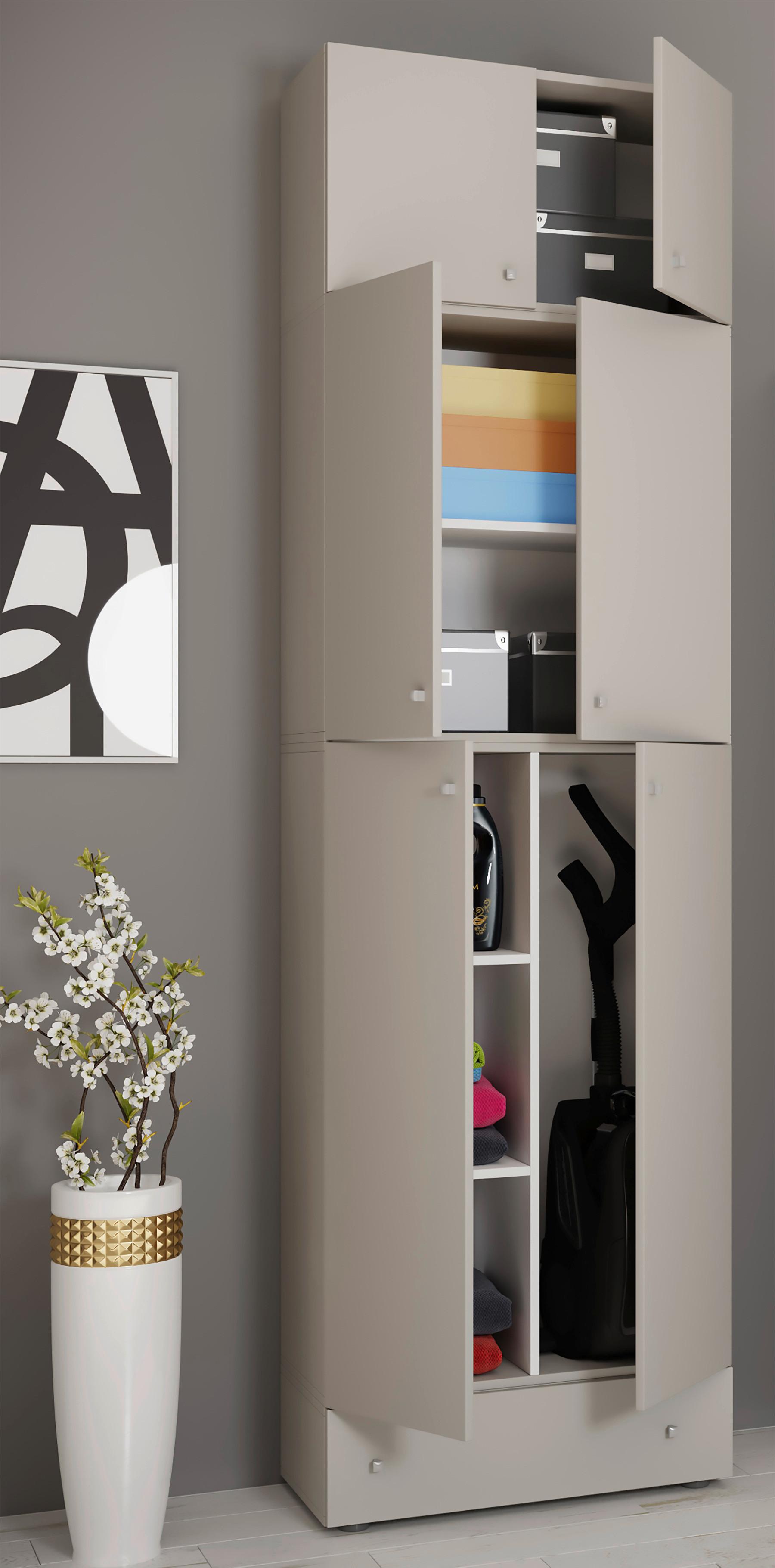 Mehrzweckschrank Lona Xxl Grau Stehend Bxh: 70x240 Cm - Grau, MODERN, Holzwerkstoff (70/240/39cm) - MID.YOU