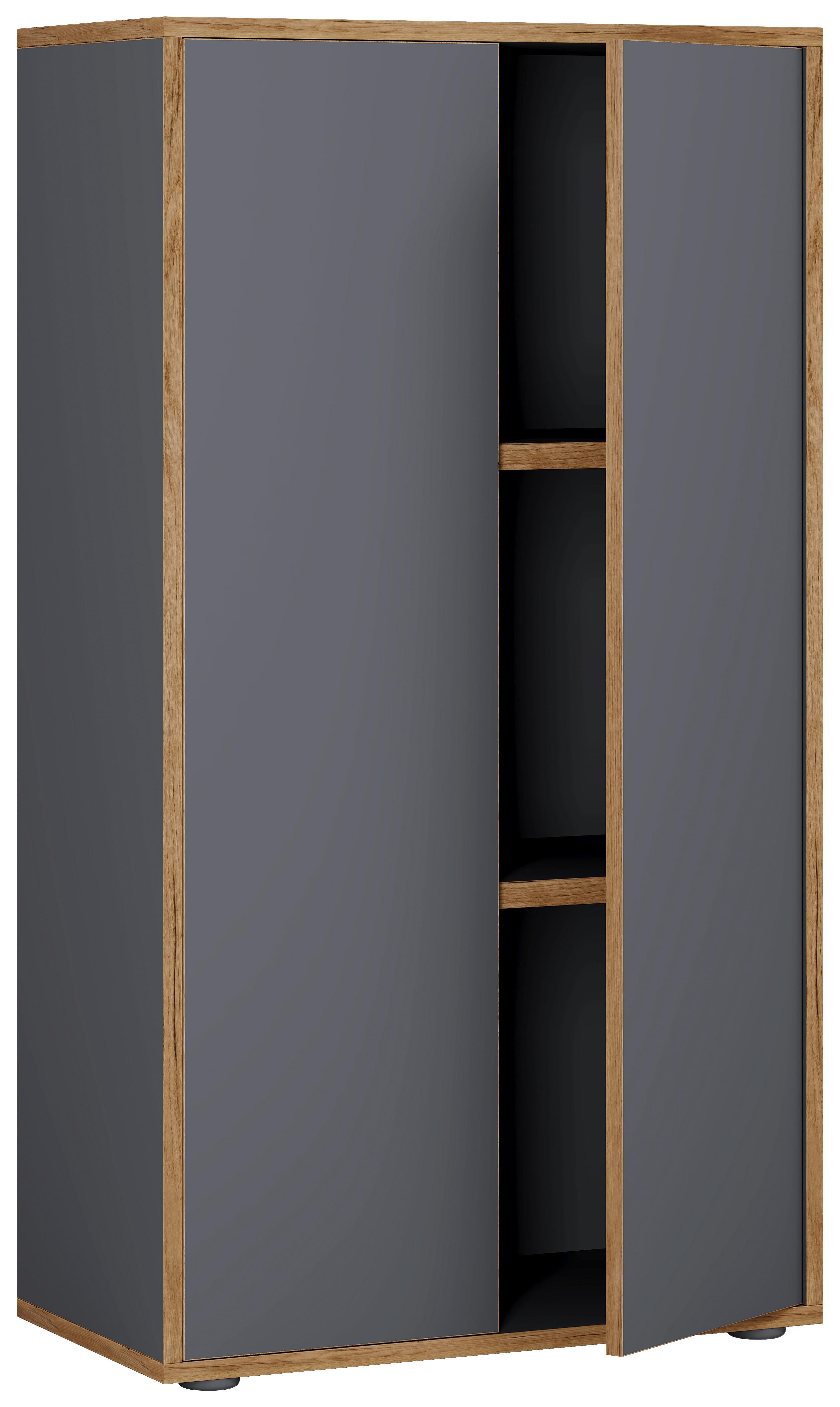 KANCELÁRSKA SKRIŇA SALIA B60 - dub medový/antracitová, Design, kompozitné drevo (60/110/33cm) - P & B