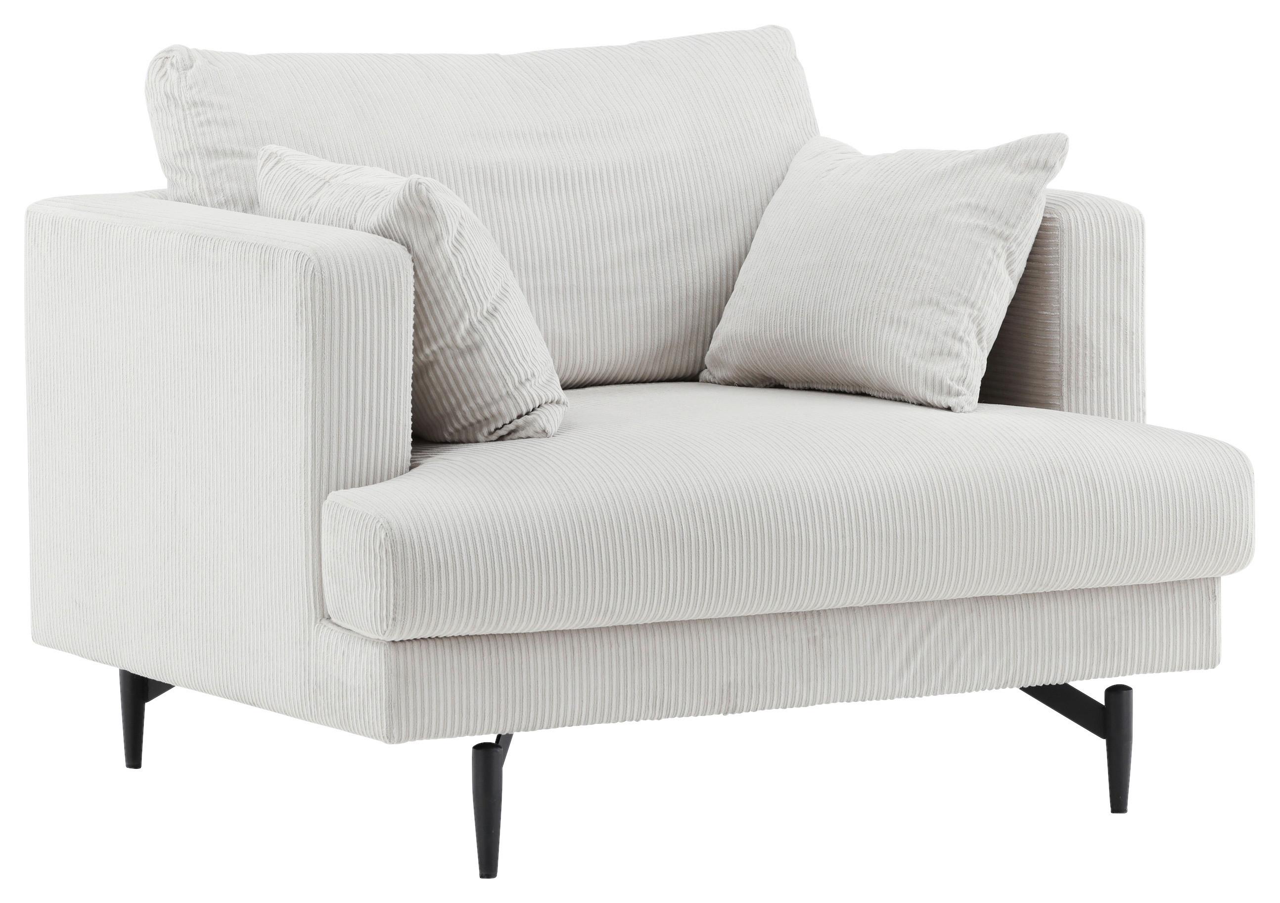 Sessel Sofia - Beige, Design, Textil/Metall (104/82/92cm) - Livetastic