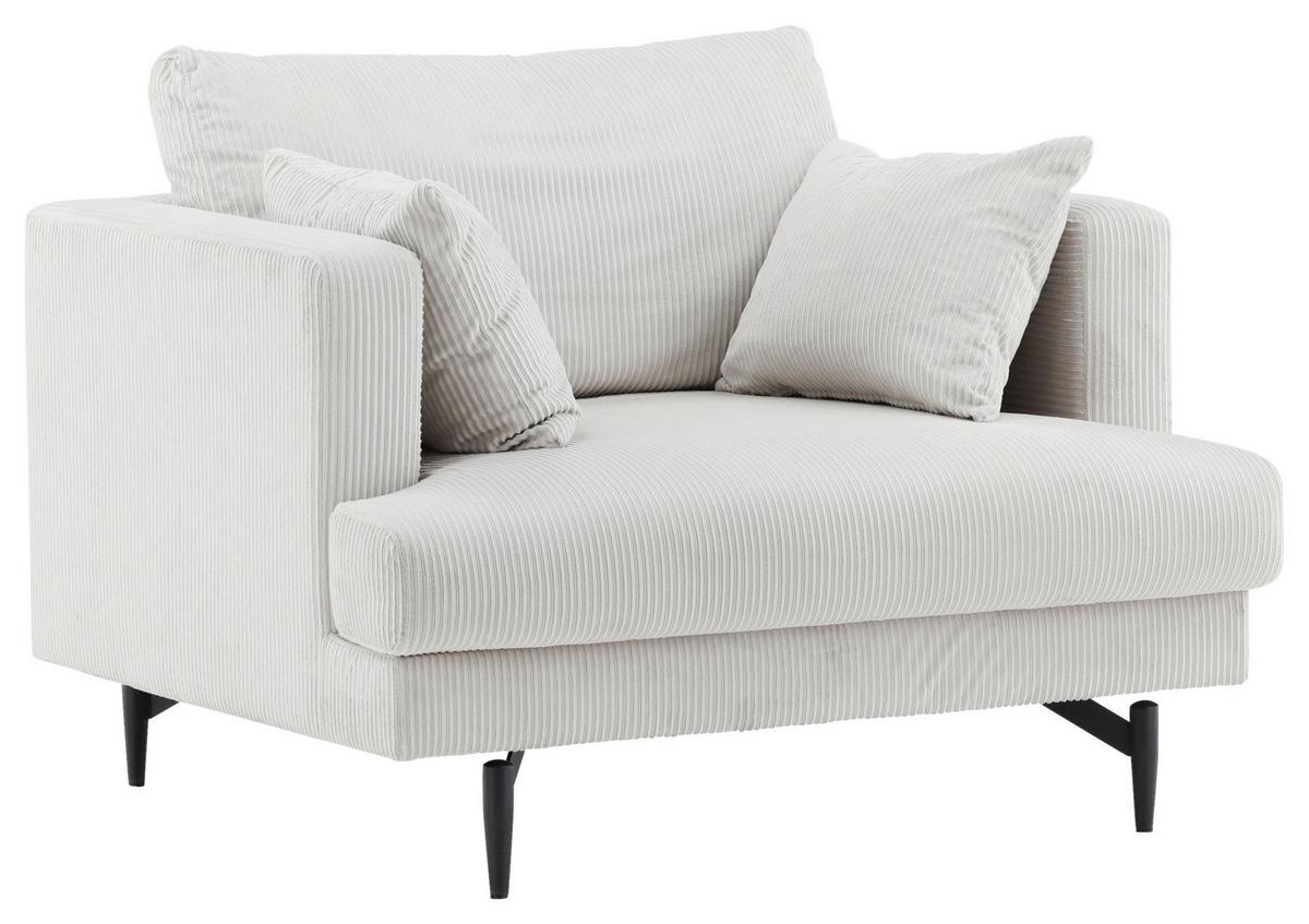 Sessel Sofia - Beige, Design, Textil/Metall (104/82/92cm) - Livetastic