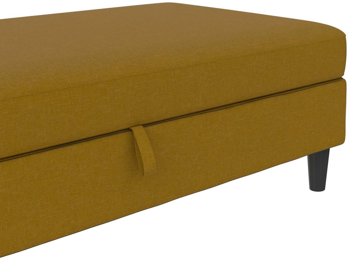 Hocker Hannover Currygelb, mit Stauraum - Currygelb/Schwarz, Basics, Textil (130/43/69cm) - Livetastic