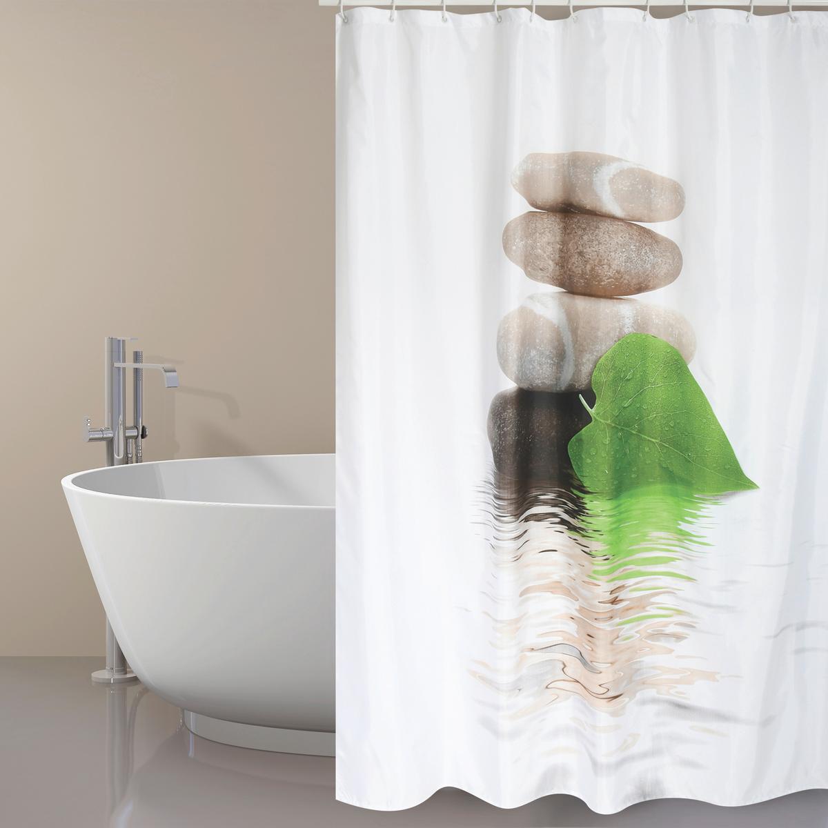 Duschvorhang in Weiß Textil/Mischgewebe - Weiß, Basics, Textil (180/200cm) - MSV