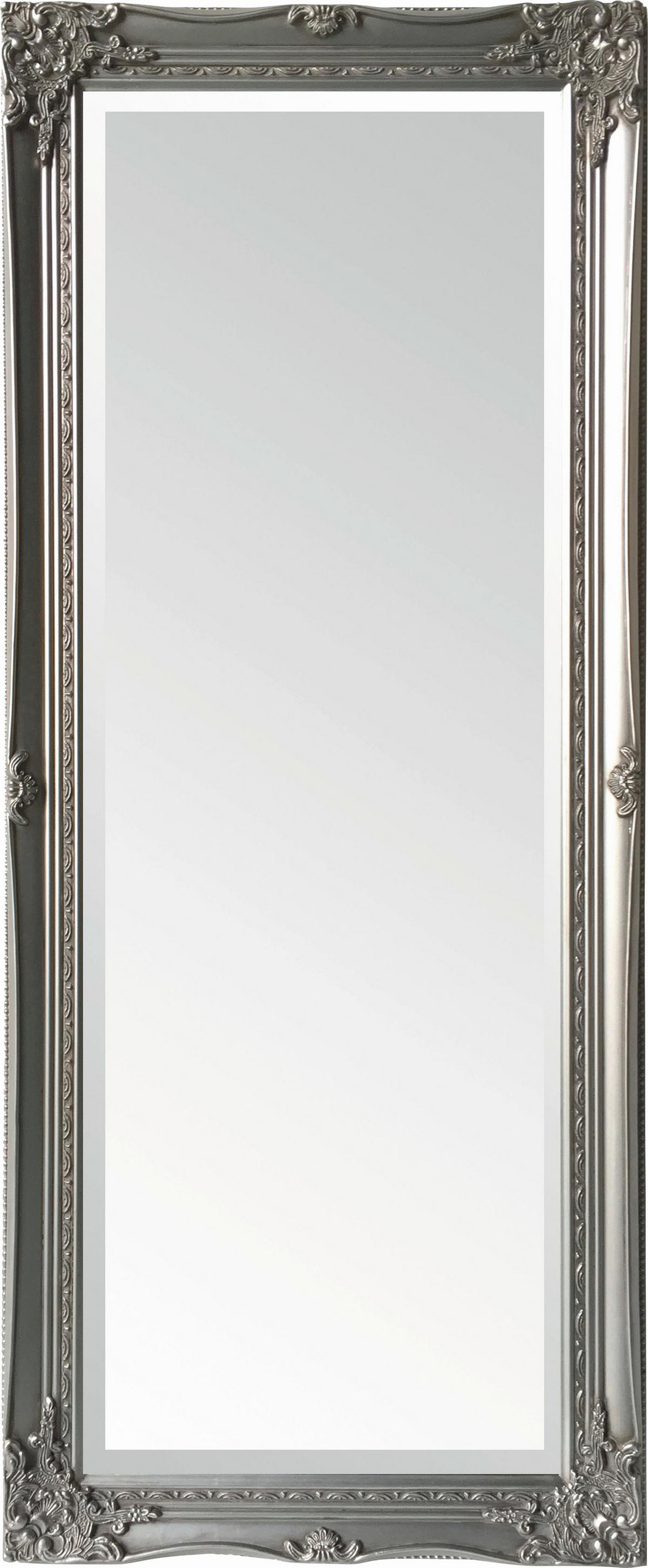 Wandspiegel Antje BxH: 52x122 cm mit Holzrahmen Silberfarben - Silberfarben, MODERN, Glas/Holzwerkstoff (52/122/5cm)